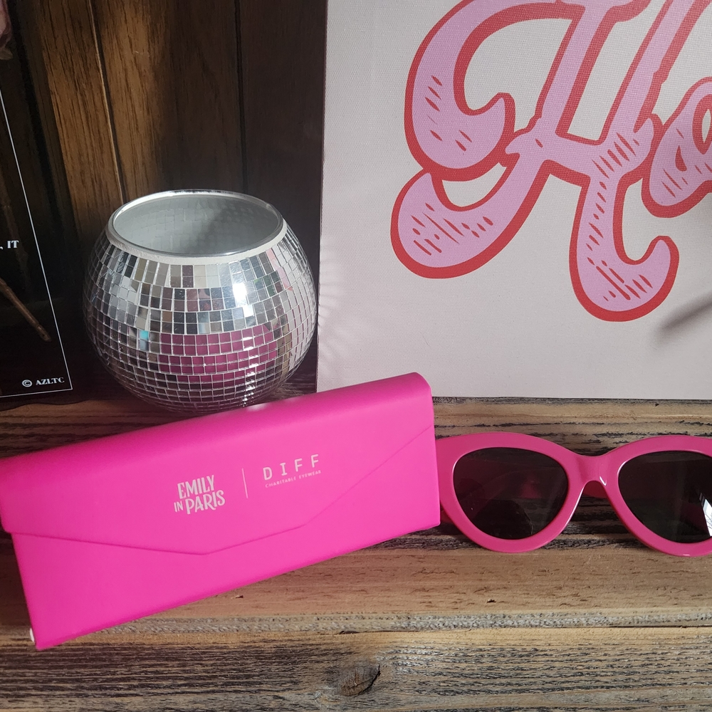 Pink DIFF Sunglasses with Case